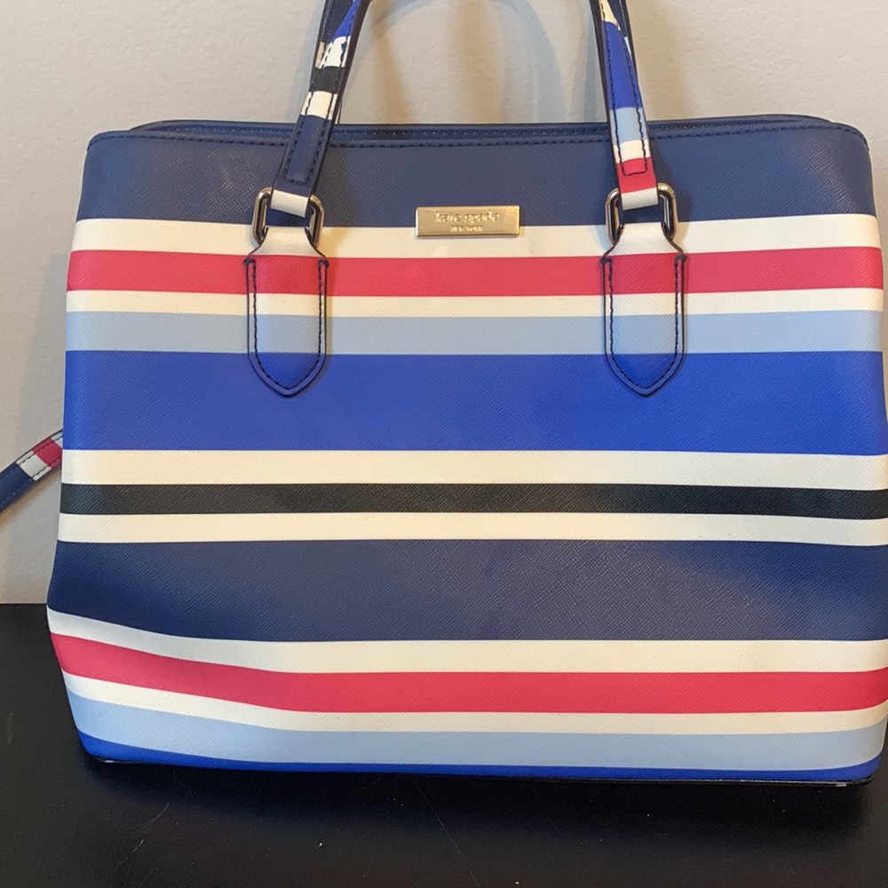 Kate Spade Evangelie Laurel Way Striped Satchel - Picture 3 of 14